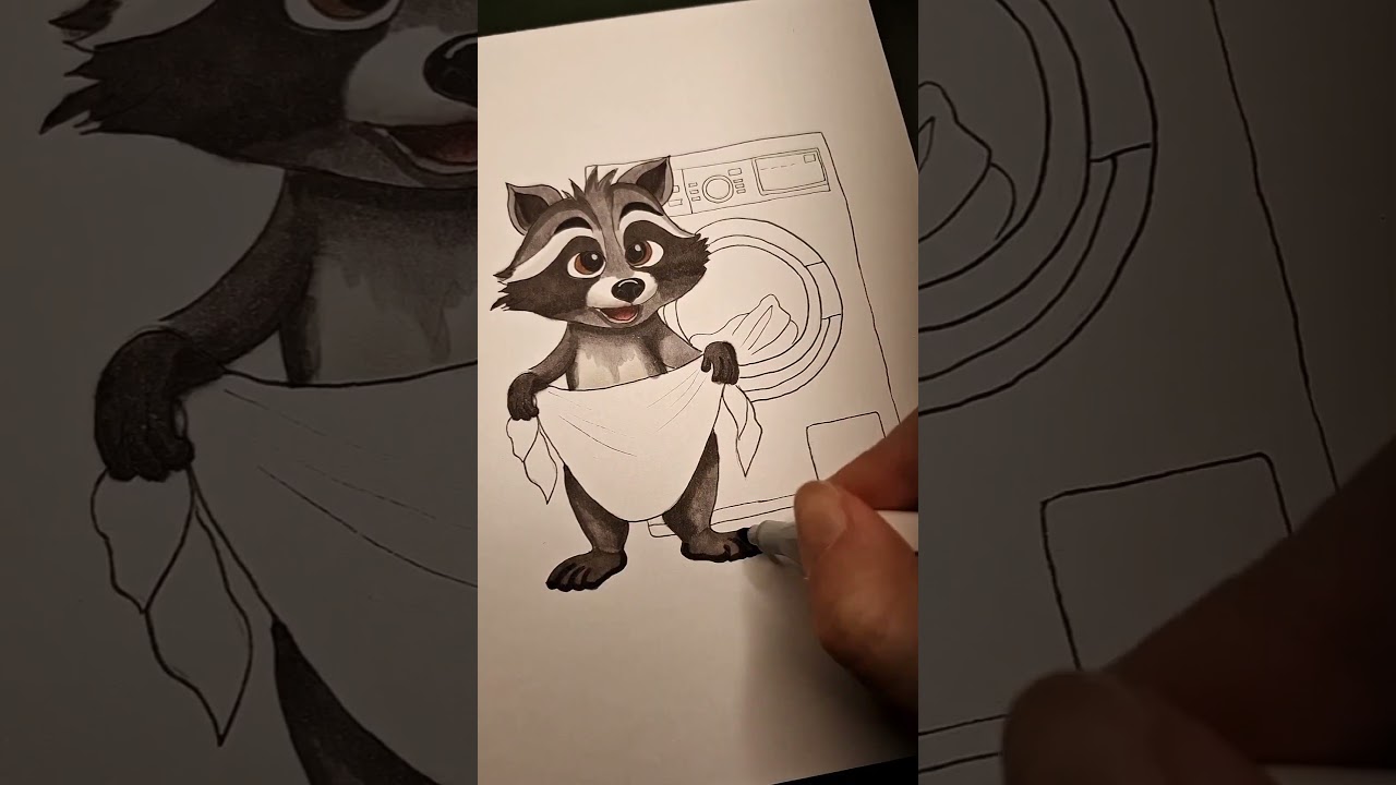 Draw a Cute Raccoon – Funny Marker Illustration | Masterful Imprint