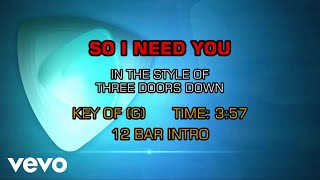 3 Doors Down - So I Need You (Karaoke)