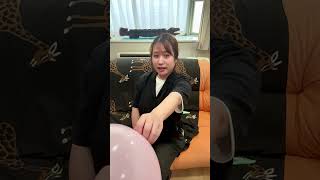 風船割れ瞬間まばたき禁止チャレンジ Blink-Free Challenge at the Moment a Balloon Pops