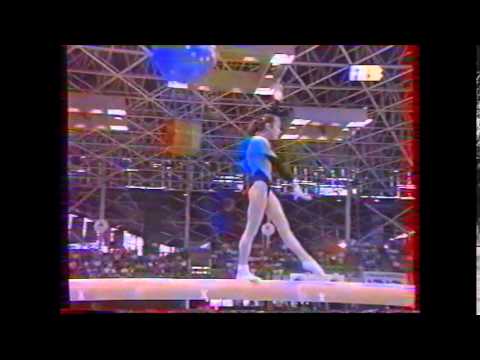 Elena GRUDNEVA (RUS) beam - 1992 Europeans Nantes EF