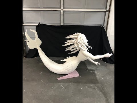 How to carve a life size mermaid from styrofoam (part 1)