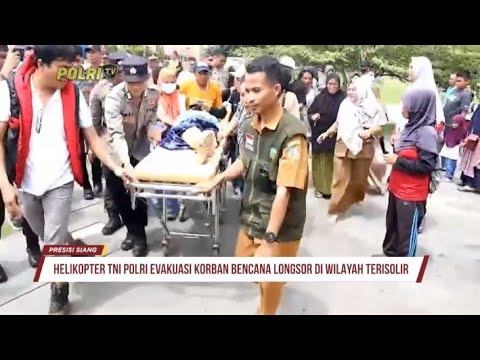 HELIKOPTER TNI POLRI EVAKUASI 44 KORBAN BENCANA LONGSOR DI LATIMOJONG