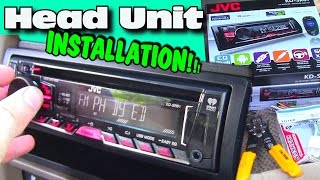Installing an Aftermarket CD Player w/ JVC Head Unit | Double Din Dash Kit Install & Wiring Harness