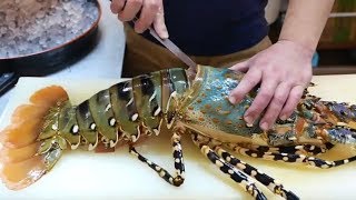 Японская уличная еда - $900 долларов огромный радужный омар Япония морепродукты