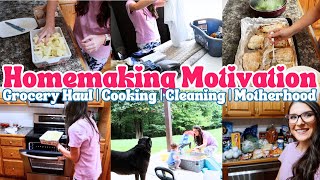 HOMEMAKING MOTIVATION | Grocery Haul, Cooking, Cleaning, & Motherhood
