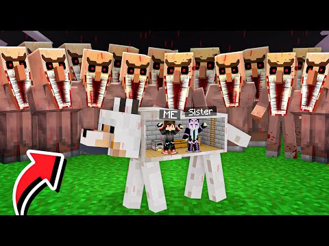 Scary Villagers Apocalypse VS Dog Security bunker in Minecraft