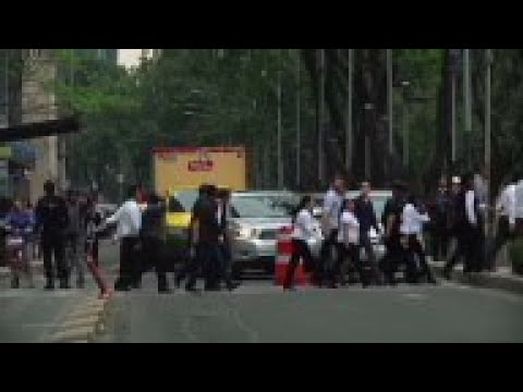 A moderate 5.3-magnitude earthquake shook central Mexico on Friday, causing buildings to sway in the