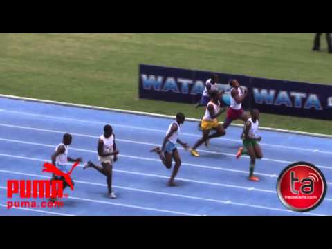Kashaun Smith wins U15 boys 100m at JTA Sagicor Champs