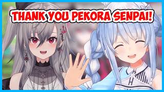 Riona is grateful to be able to perform at Pekora's birthday