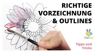 Wie mache ich Vorzeichnungen unsichtbar und Outlines, die nicht verschwimmen? • Aquarell| FarbCafé