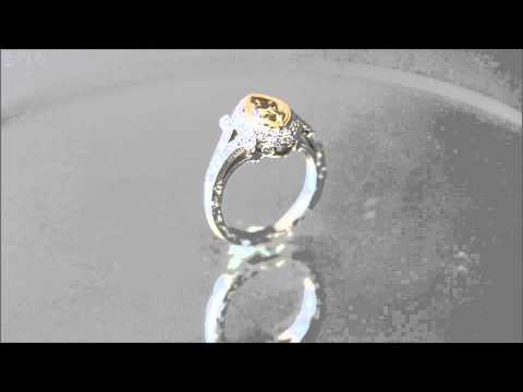 18K WHITE GOLD MARQUISE CUT DIAMOND ENGAGEMENT RING FANCY YELLOW 1.70CT EGL USA - KNR INC - 523