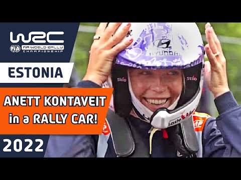 Tennis Ace Anett Kontaveit in a Rally Car with Rally Champion Ott Tänak : WRC Rally Estonia 2022