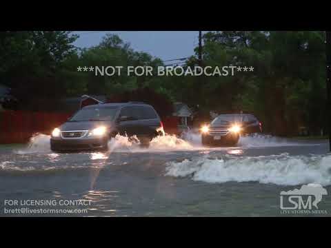 06-01-2019 Amarillo TX Water rushing over roadways and I-40 closure due to flash flooding