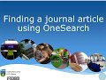 OneSearch: Find a Journal Article