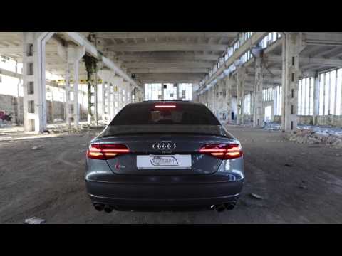 Launching the 605hp Audi S8 Plus in an abandoned muddy factory. Boom!