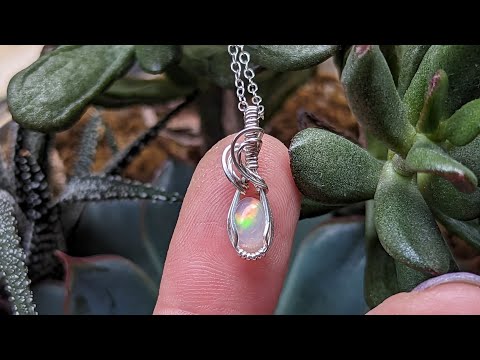 Micro Mini Pendant Tutorial Welo Opal Cabochon Sterling Silver Wire Wrapping Tutorial