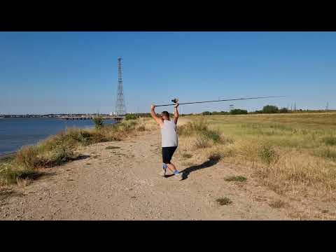 Overhead cast training using a carp rod and 4.5oz lead