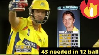 Albie morkel 28 runs in 6 balls vs virat kohli | Csk needs 43 runs in 12 balls | Amazing win 💥