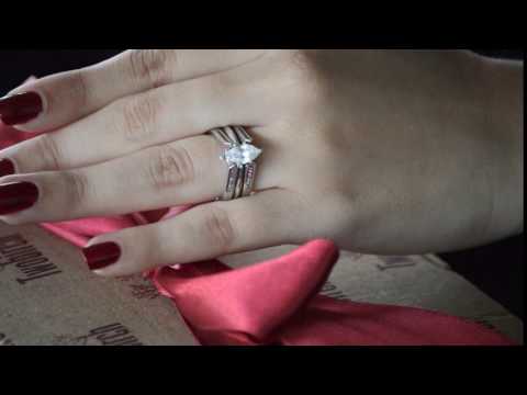 0.24 ct. Princess Cut Channel Cathedral Ring Guard - TwoBirch TB-GUARD-0044-WG-E