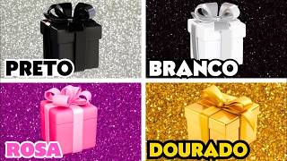 Escolha 1 Presente entre 4 🎁🌈🖤  👑 Desafio dos 4 Presentes! | Escolha o seu presente | Quiz Tap