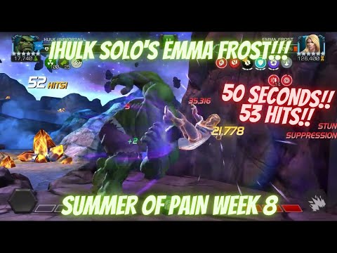 IHULK SOLO'S SUMMER OF PAIN EMMA FROST!! 50 SECONDS AND 53 HITS!!