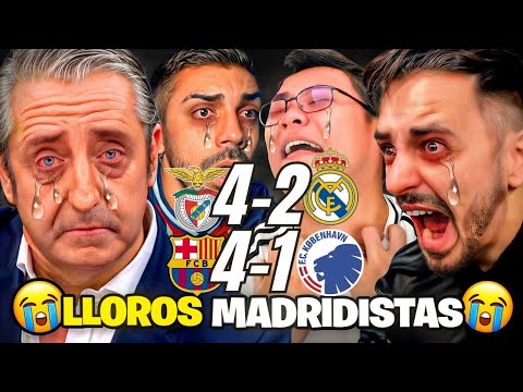 😂The best Madrid fans' tears after FC Barcelona 4-1 Copenhagen + Benfica 4 Madrid 2