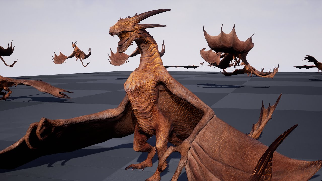 Wyvern unity unreal 25 animations rig maya 3D Model