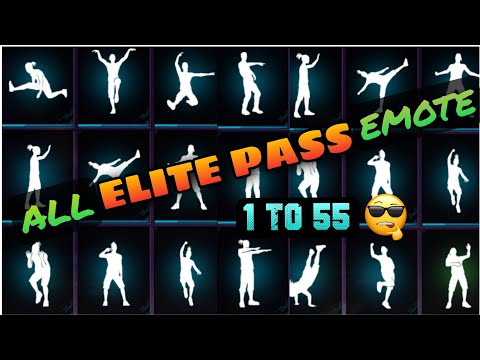 FREE FIRE ALL ELITE PASS EMOTE || FREE FIRE SEASON ( 1 TO 55 ) ALL ELITE PASS EMOTE