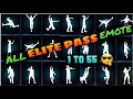 FREE FIRE ALL ELITE PASS EMOTE FREE FIRE SEASON 1 TO 55 ALL ELITE PASS EMOTE