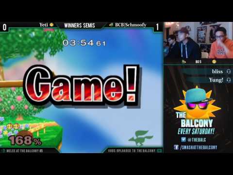 Melee @ the Balcony 85 - Winners Semis ft. BCB|Schmoofy (Falco) VS Yeti (Peach)