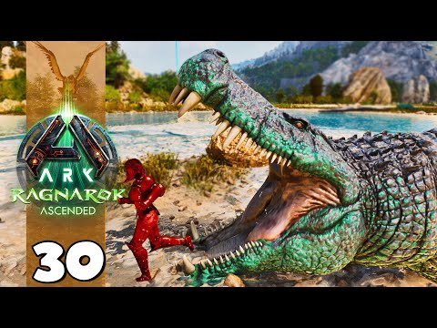 I FACED AND MASTERED DEINOSUCHUS! THE GIANT CROCODILE!!! ARK: RAGNAROK 30