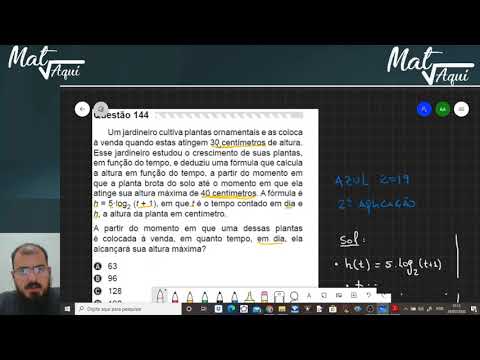ENEM 2019 - QUESTÃO 144 CADERNO AZUL - Tempo de venda (altura) de uma planta - Logaritmos!