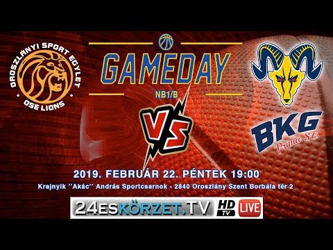 OSE Lions - BKG-Príma SE Férfi NB I. B Piros csoport férfi bajnoki kosárlabda mérkőzés