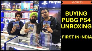 Buying and Unboxing PUBG PS4 || First in India || Free bands, mugs and PS shirts