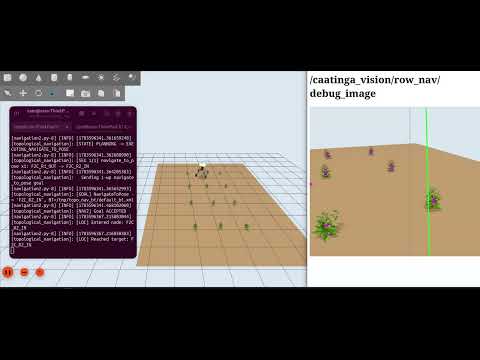 Multi-row mission following in Gazebo