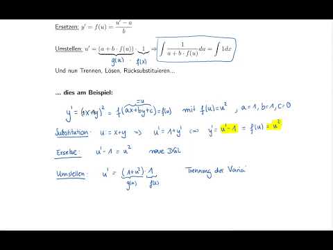 DGL 1. Ordnung - Trennung der Variable nach vorheriger Substitution