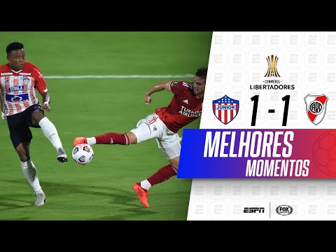 EMPATE NO ÚLTIMO MINUTO! Melhores momentos de Junior 1 x 1 River Plate na Libertadores