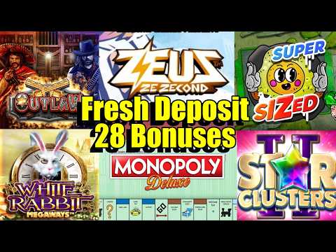 Thumbnail for video: Fresh Deposit, 28 Bonuses, New Nolimit Supersized, Zeus Ze Zecond & So Much More