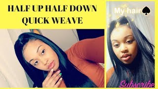 HALF UP HALF DOWN QUICK WEAVE WITH HIGH PONYTAIL | SADITEE SADIEE
