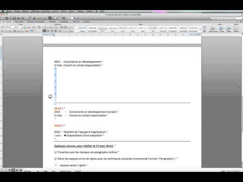 comment poser des tabulations dans word