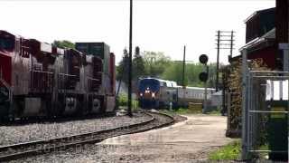 preview picture of video 'VIA Rail Train 50 by old Smiths Falls VIA Station'