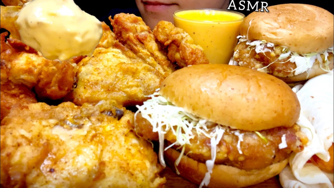 【咀嚼音】KFC！再販の鶏竜田バーガーとオリジナルチキン！fried chicken/ASMR/EatingSounds/Mukbang/먹방