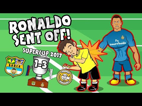🔴RONALDO RED CARD🔴 CR7 shoves the ref! Barcelona 1-3 Real Madrid PARODY (Supercup 2017)