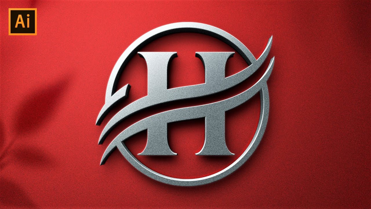 Adobe Illustrator Tutorial: Letter H Logo Design With Circle Swoosh Border