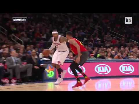 Carmelo Anthony Powerful Dunk | Hawks vs Knicks | January 3, 2016