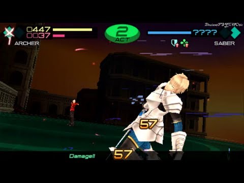 Fate EXTRA CCC (Archer)★Ch 1 part 13 ~ Archer vs Saber ★Lets Play ＰＳＰ