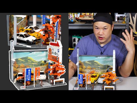 Initial-D 頭文字D Usui Touge Parking Lot and AE86 + RX7 Cars | Cada Brick Review C61034W