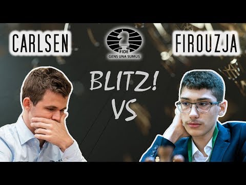 World champion Magnus Carlsen vs 15-year-old prodigy Alireza Firouzja / Blitz / 2018