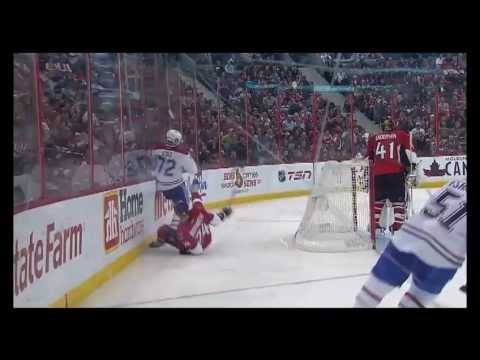 Erik Cole hammers Mark Borowiecki