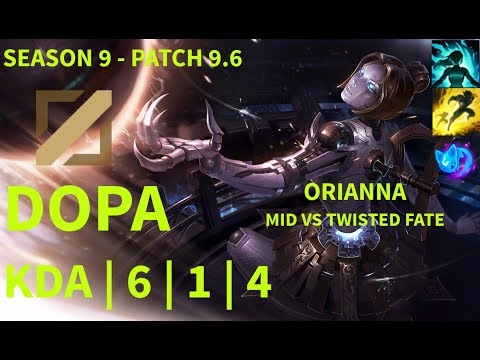 Dopa ORIANNA Mid vs TWISTED FATE | Patch 9.6 | LOL KR Rank